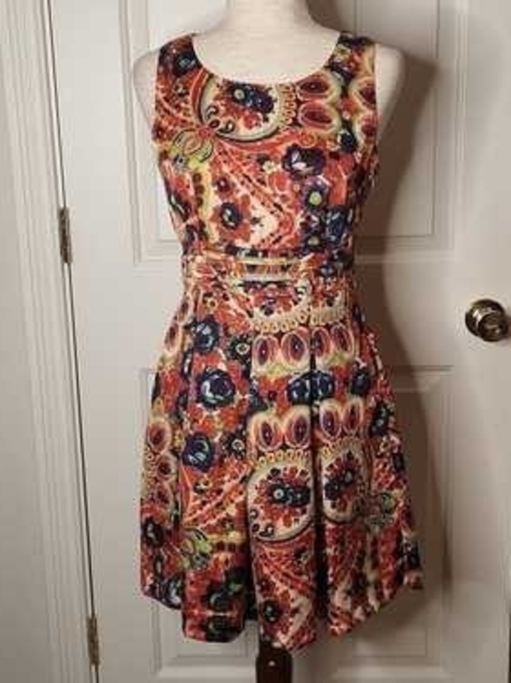 Alice Moon Sleeveless Paisley Floral Midi Dress in Size Small GUC OBO